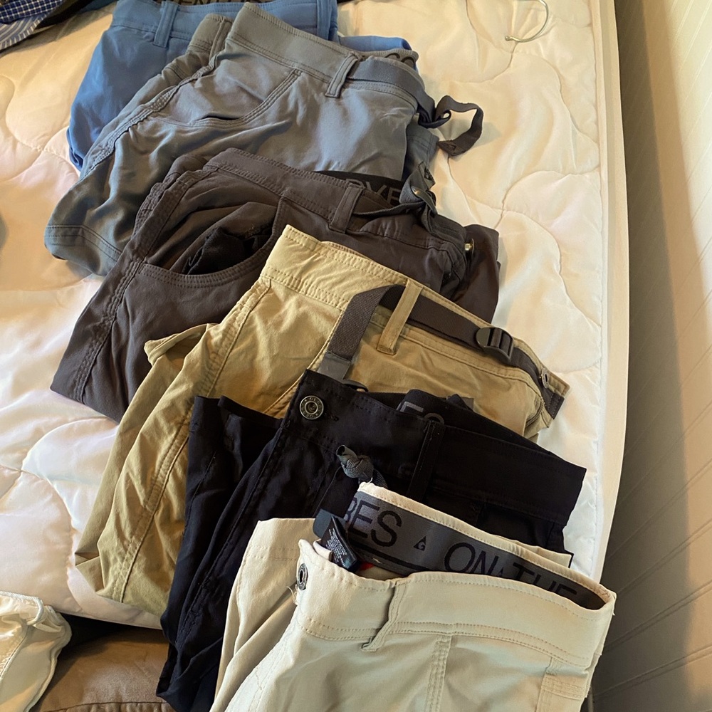Six pair of Gerry men’s hiking shorts.